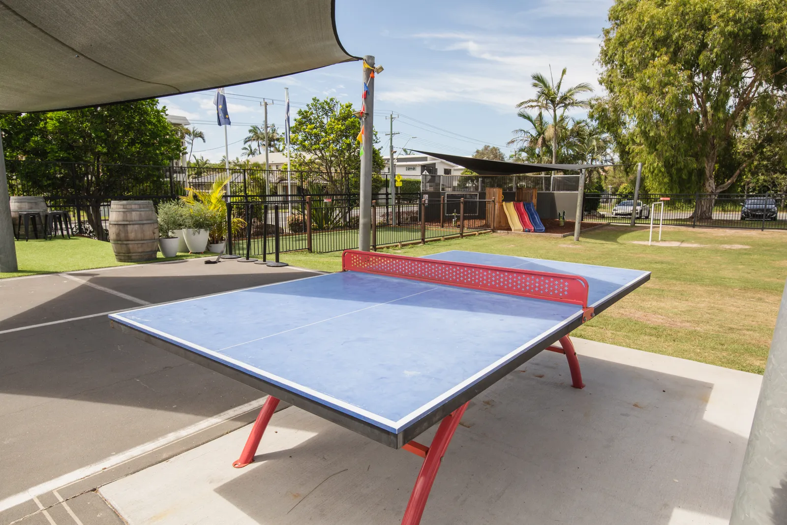 Table tennis and games on the lawn