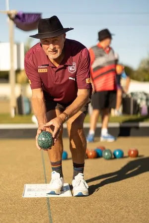 A competitor steadying for a shot
