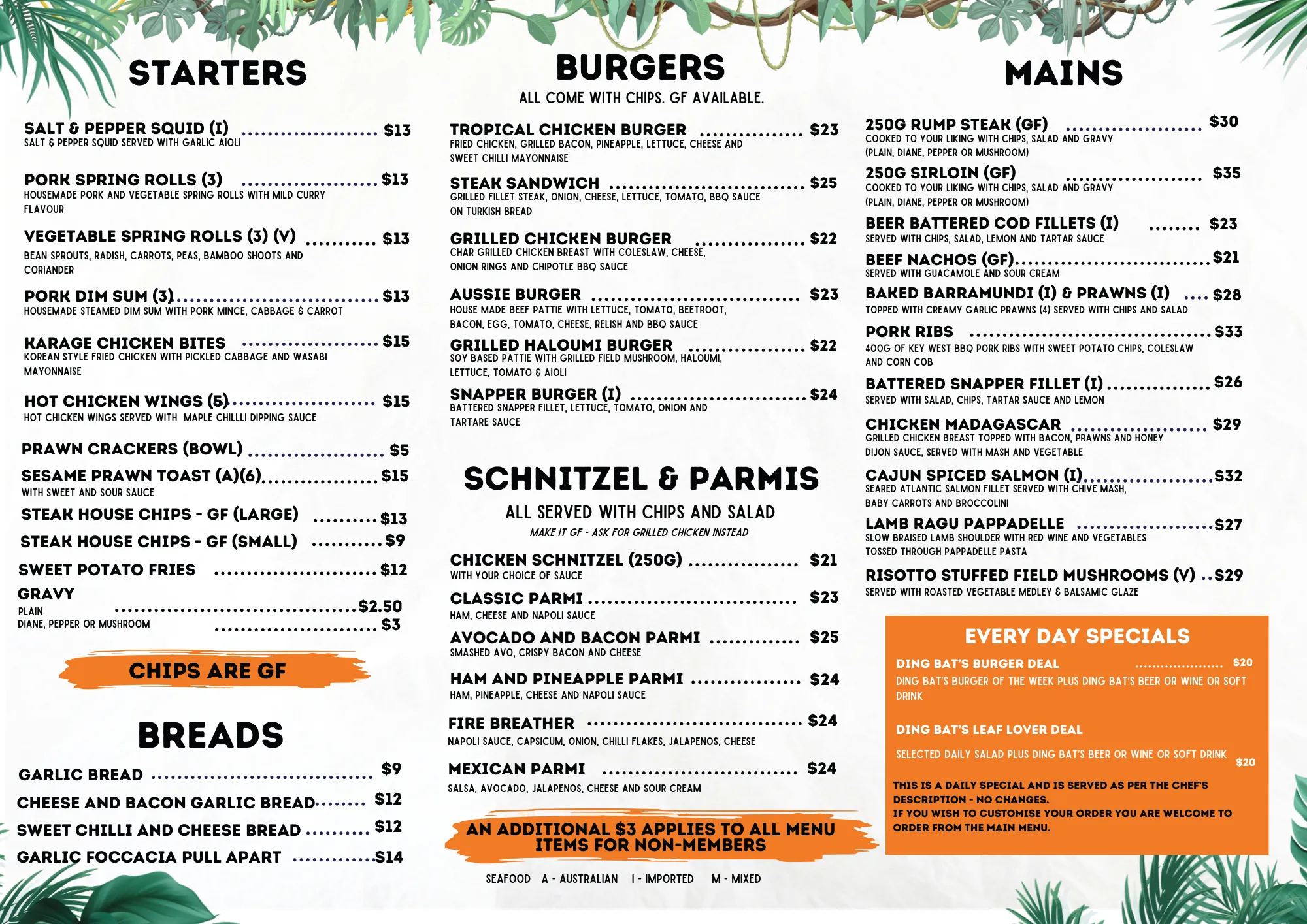 Wok Chop n Grill menu, page 2 of 3 — the whole menu is written out below.